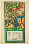 FRANK G. JEFFERIES (DATES UNKNOWN). LONDONS TRAMWAYS / FOR THE WEST END. 1931. 29x19 inches, 75x50 cm. Hill, Siffken & Co., Grafton Wo